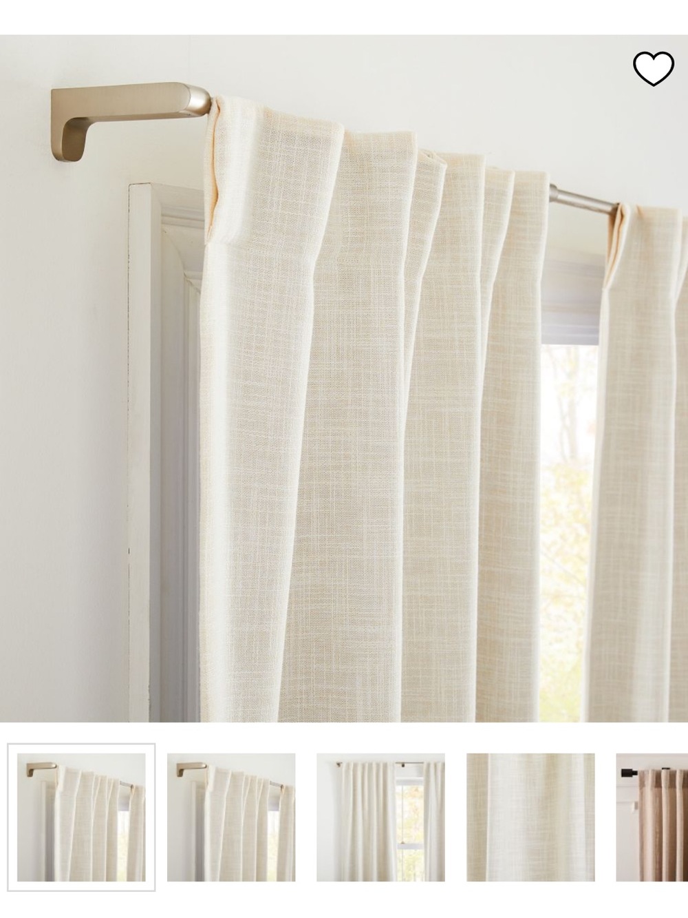 Set of 2 West Elm Crossweave Curtain in natural canvas 48x84